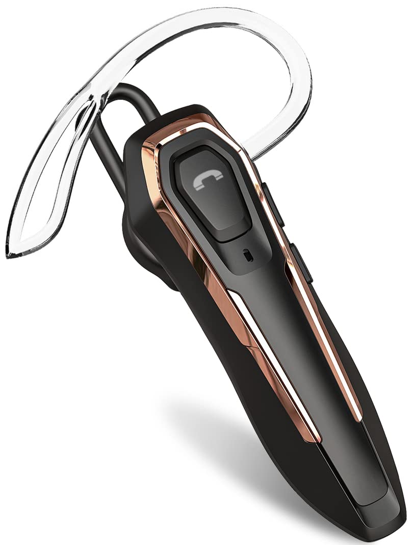 ZOUKAI Bluetooth Headset Noise Cancelling with 2 Microphones 30 Hours Talk Time Announce Caller ID Hands Free Bluetooth Wireless Earpiece for Cell Phones/Laptop/PC