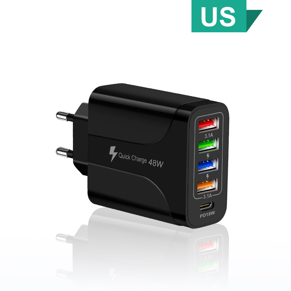 4USB PD18W 5-in-1 Multi-Interface Fast Charger 48W