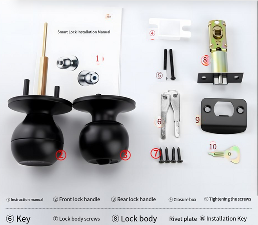 Smart Round Door Lock Ball Lock Household Smart Lock One Hold Open Fingerprint Lock