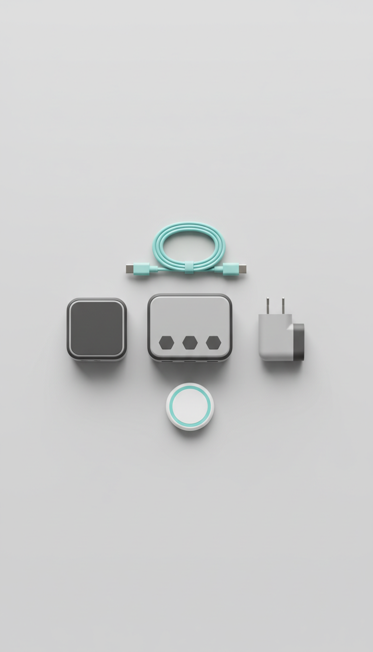 Modular travel charging kit with aluminum case