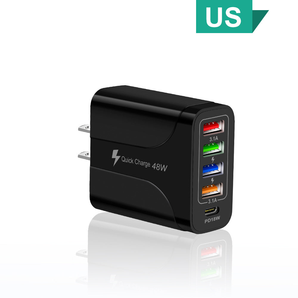 4USB PD18W 5-in-1 Multi-Interface Fast Charger 48W