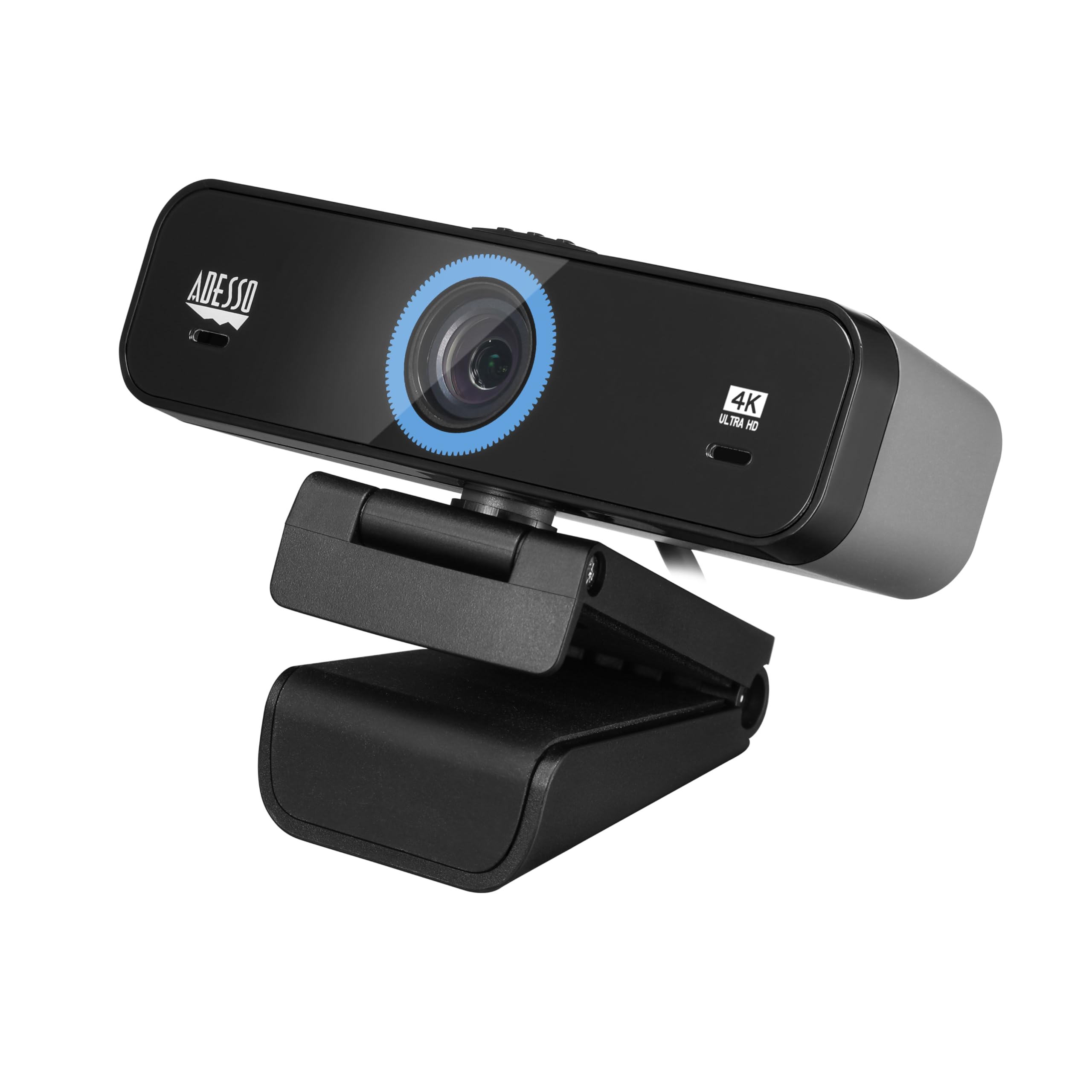Adesso CyberTrack K4 4K Ultra HD Fixed Focus USB Webcam with Adjustable Field of View Angle Built-in Dual Microphones Privacy Audio/Video Switch & Tripod Mount