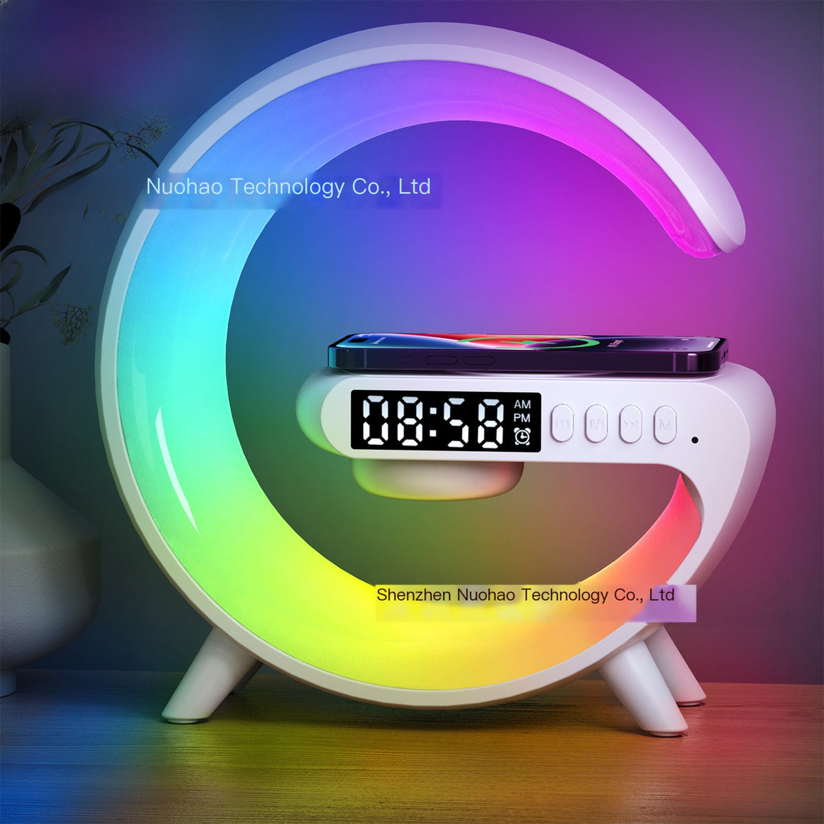 Bluetooth Speaker with Clock Light