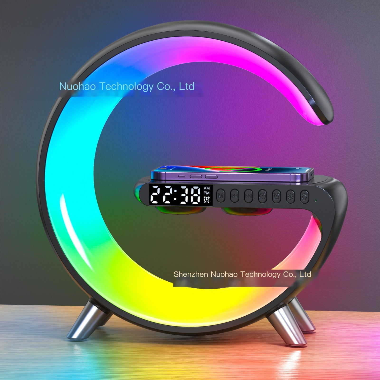 Bluetooth Speaker with Clock Light