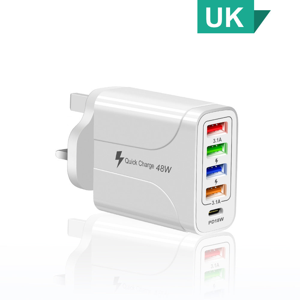 4USB PD18W 5-in-1 Multi-Interface Fast Charger 48W